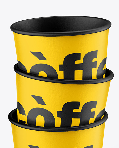 Kraft Coffee Cups Mockup PSD #5
