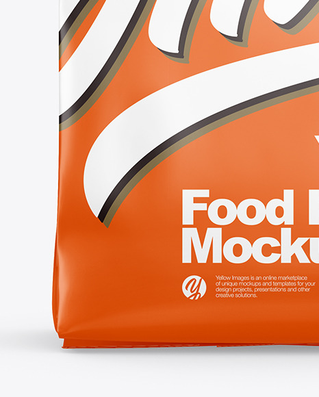 Download Matte Food Bag Mockup In Bag Sack Mockups On Yellow Images Object Mockups