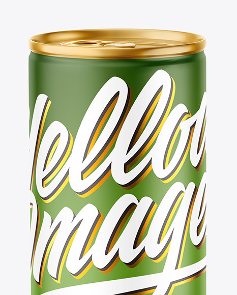Metallic Drink Can w Matte Finish Mockup PSD #6