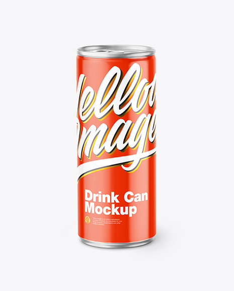 Metallic Drink Can w  Glossy Finish Mockup PSD #2