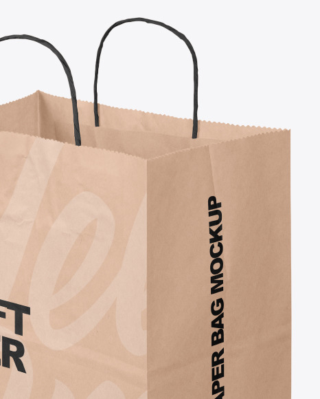 Download Kraft Paper Shopping Bag Mockup In Bag Sack Mockups On Yellow Images Object Mockups