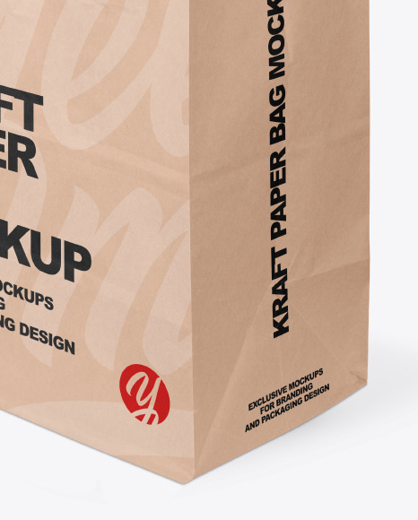 Download Kraft Paper Shopping Bag Mockup In Bag Sack Mockups On Yellow Images Object Mockups