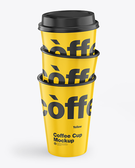 Glossy Coffee Cups Mockup PSD #2