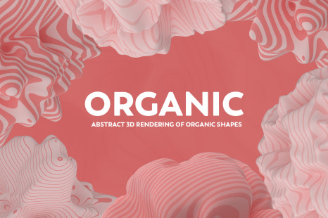 Abstract 3D Rendering of Organic Shapes -  Coral Colors