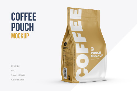 Download Coffee Pouch Cup Mockup Half Side View In Packaging Mockups On Yellow Images Creative Store