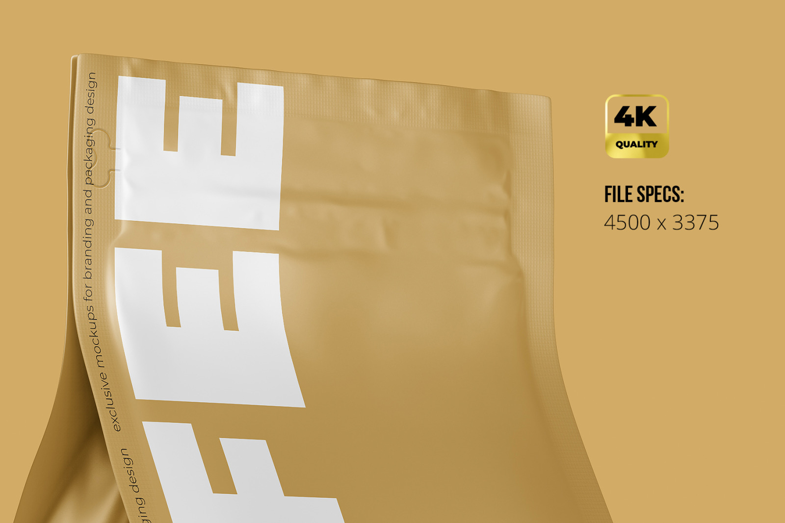 Download Zip Flat Bottom Pouch Mockup Half Side View In Packaging Mockups On Yellow Images Creative Store