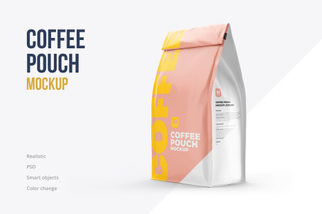 Download Coffee Pouch Mockup Back View In Packaging Mockups On Yellow Images Creative Store