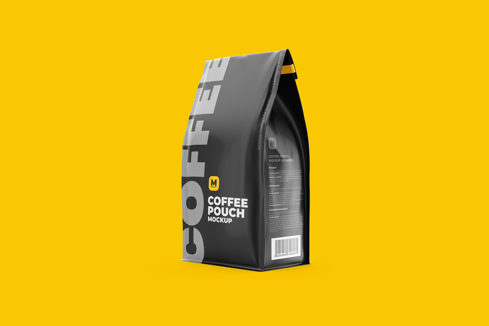 Download Coffee Pouch Mockup Half Side View In Packaging Mockups On Yellow Images Creative Store