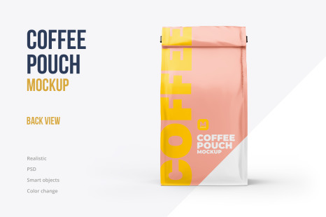 Download Coffee Pouch Mockup Half Side View In Packaging Mockups On Yellow Images Creative Store