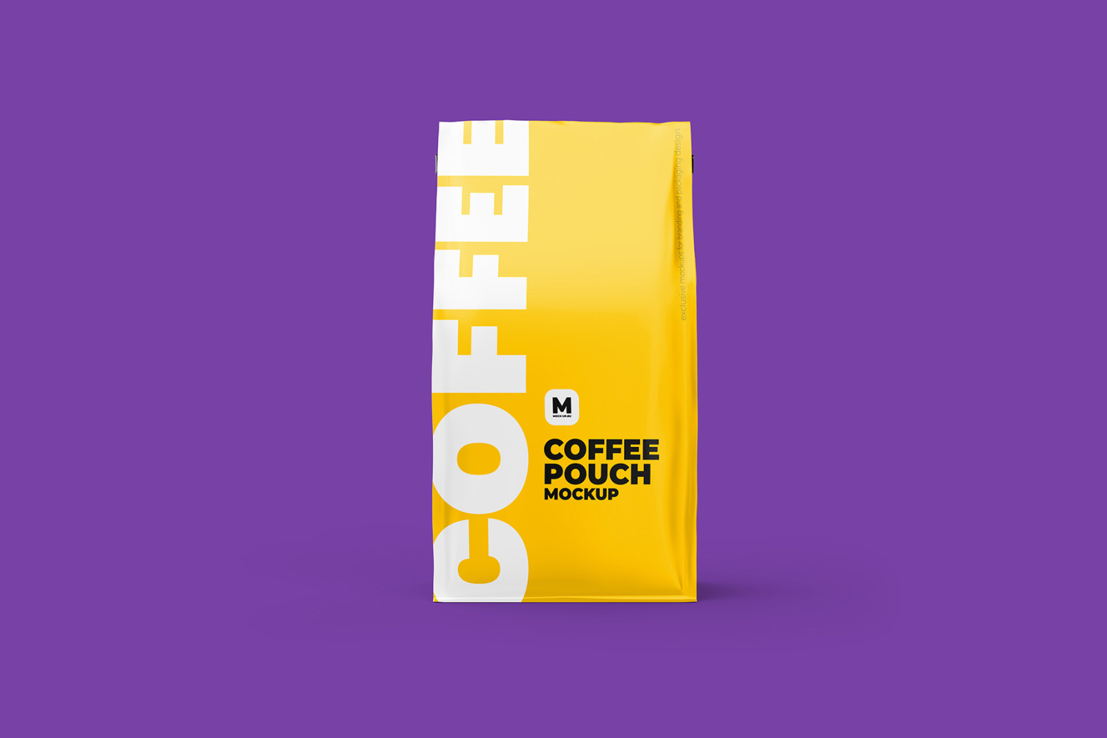 Download Coffee Pouch Mockup Front View In Packaging Mockups On Yellow Images Creative Store