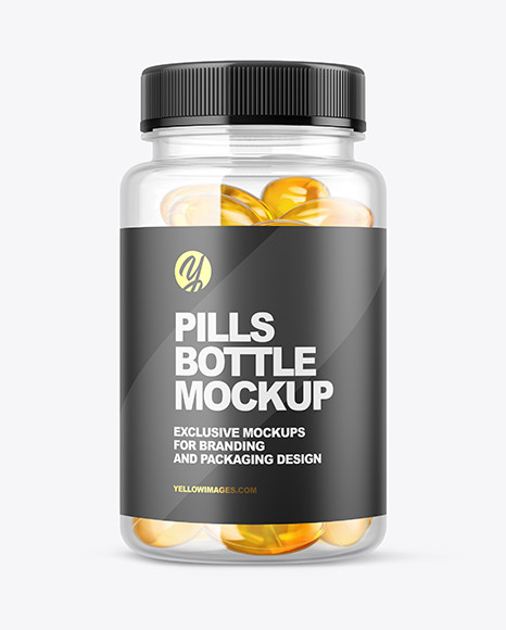Clear Fish Oil Bottle Mockup