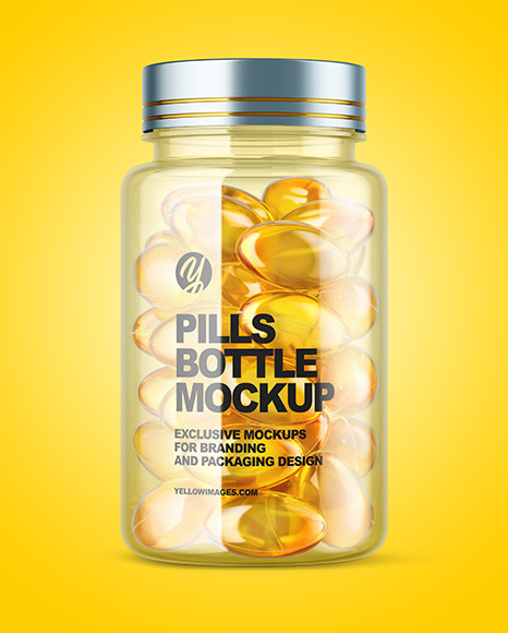 Clear Fish Oil Bottle Mockup PSD #2