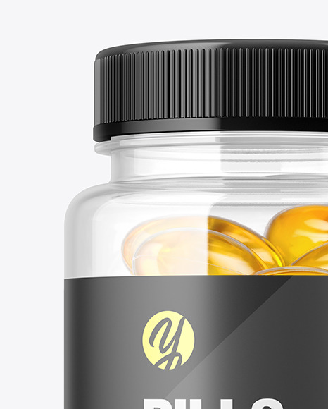 Clear Fish Oil Bottle Mockup PSD #1