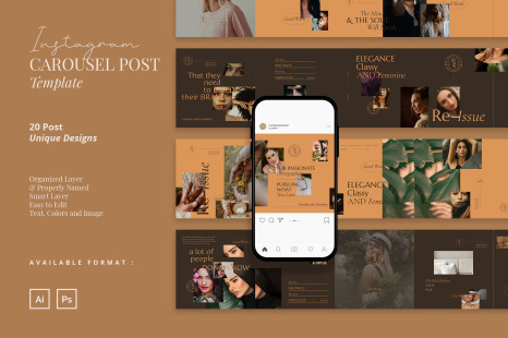 Classy and Elegant Instagram Carousel Post Template