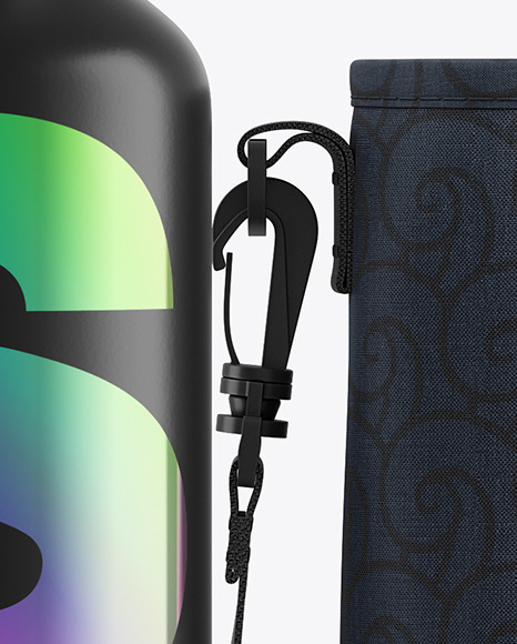 Matte Water Bottle W Case Mockup PSD #7