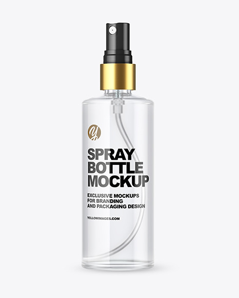 Clear Glass Spray Bottle Mockup