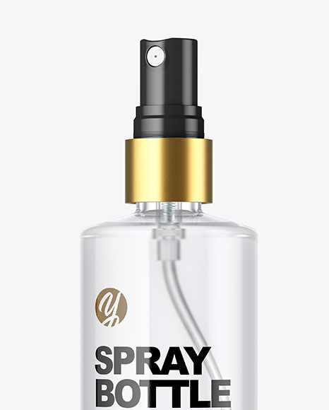 Clear Glass Spray Bottle Mockup PSD #2