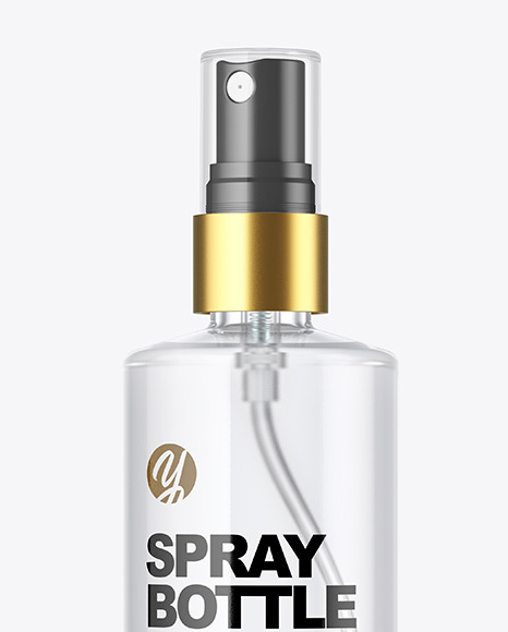 Clear Glass Spray Bottle Mockup PSD #1