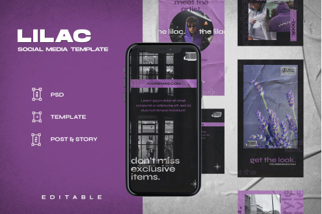 Lilac - Instagram Stories &amp; Post Template