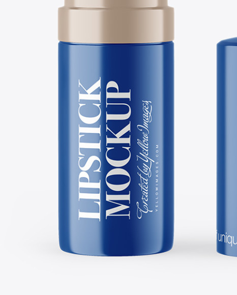 Download Glossy Opened Lipstick Mockup In Tube Mockups On Yellow Images Object Mockups