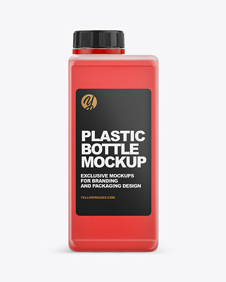 Rectangular Semitransparent Bottle Mockup