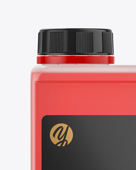Rectangular Semitransparent Bottle Mockup PSD #1