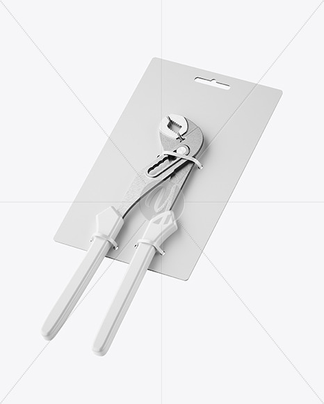 Free Pipe Wrench Mockup - Half Side View