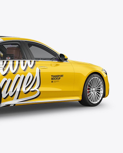 Luxury Car Mockup - Back Half Side View