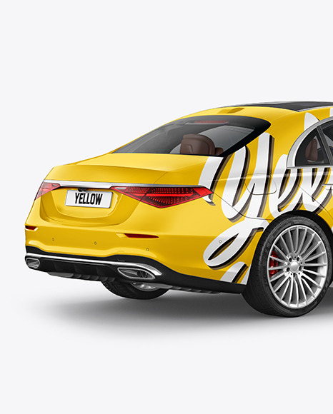 Luxury Car Mockup   Back Half Side View PSD #2