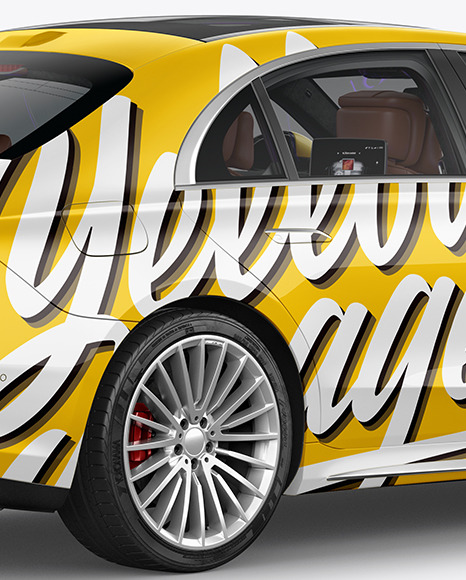 Luxury Car Mockup   Back Half Side View PSD #1