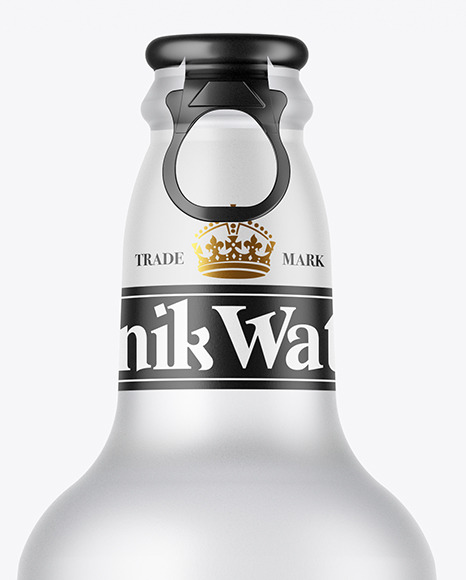 Frosted Glass Water Bottle Mockup PSD #2