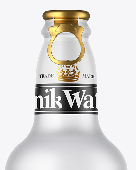 Frosted Glass Water Bottle Mockup PSD #1