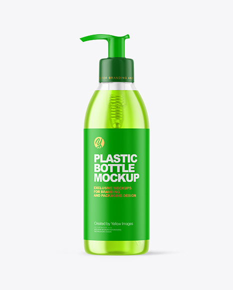 Clear Cosmetic Bottle with Pump Mockup