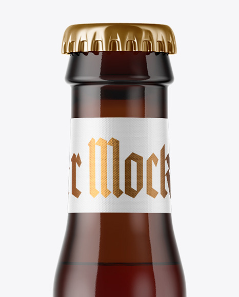 750ml Amber Glass Red Ale Bottle Mockup PSD #6