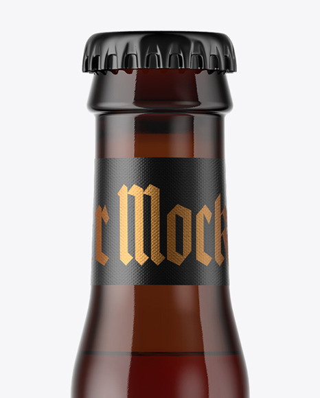 750ml Amber Glass Red Ale Bottle Mockup PSD #7