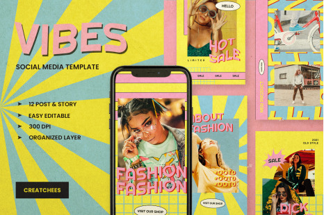 Vibes  - Instagram Stories &amp; Post Template