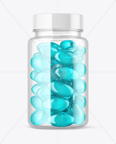 Free Clear Bottle with Soft Gel Capsules Mockup PSD Mockups – Bottle ...