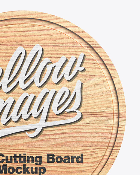 Round Wooden Cutting Board PSD #1