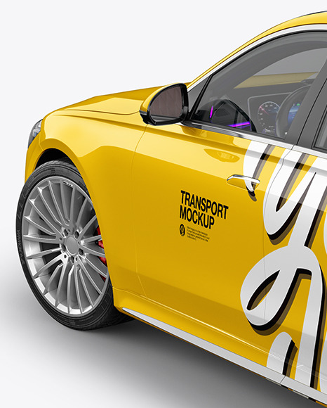 Luxury Car Mockup   Back Half Side View (High Angle Shot) PSD #6