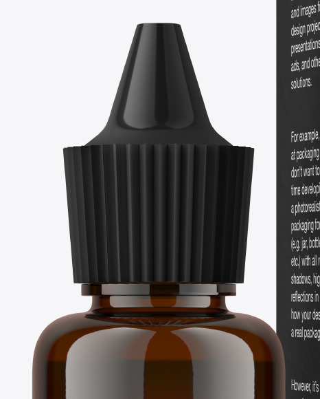 Amber Glass Bottle w  Box Mockup PSD #3