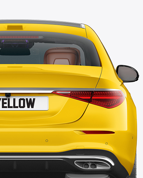 Luxury Car Mockup   Back View PSD #1