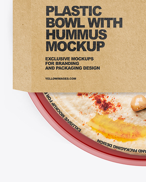 Plastic Bowl With Hummus Mockup PSD #6