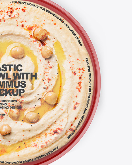 Plastic Bowl With Hummus Mockup PSD #7