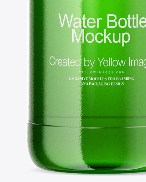 Download 750ml Green Glass Water Bottle Mockup In Bottle Mockups On Yellow Images Object Mockups