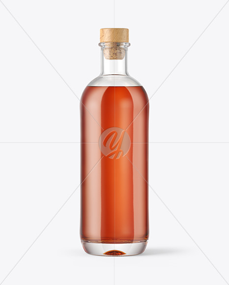Free Cognac Bottle with Wooden Cap Mockup