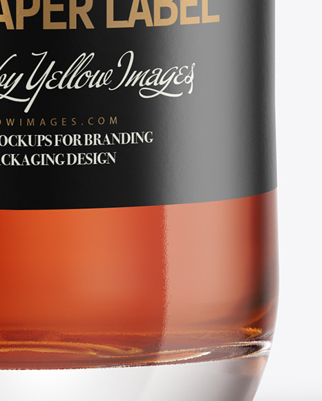 Cognac Bottle with Wooden Cap Mockup PSD #1