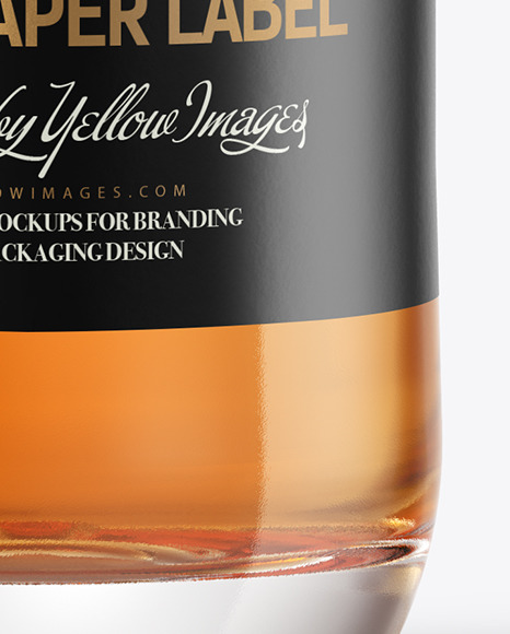 Cognac Bottle with Wooden Cap Mockup PSD #1