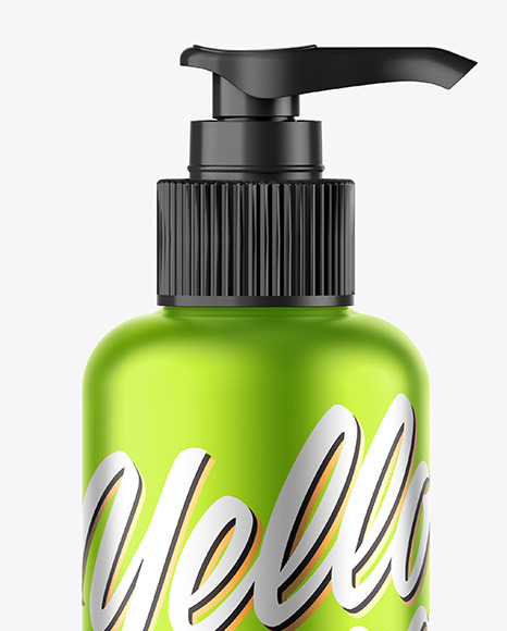 Matte Metallic Bottle w  Closed Pump Mockup PSD #2