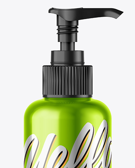 Metallic Bottle w  Open Pump Mockup PSD #2
