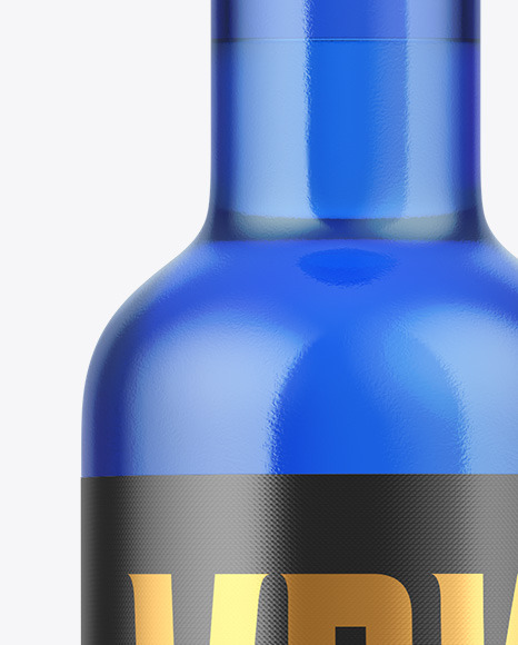 Blue Glass Vodka Bottle Mockup PSD #4